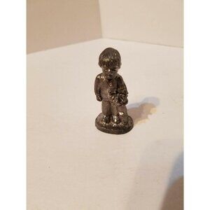 Pewter Golf Boy Guy Figurine by R B Pewter Desktop Michael Ricker 2 3/8"